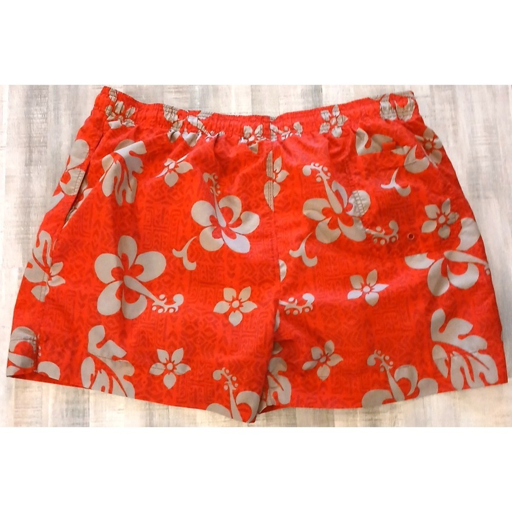Sand & Sun Men's Board‎ Shorts 2XL 44 Swim Shorts Tropical Hawaiian Holiday Red